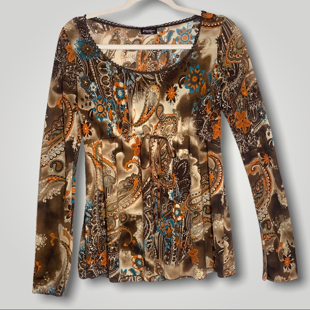 Patterned long sleeve Maternity top